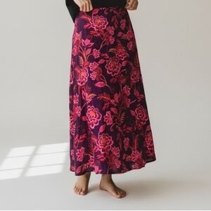 Anthropologie Floral Midi Skirt